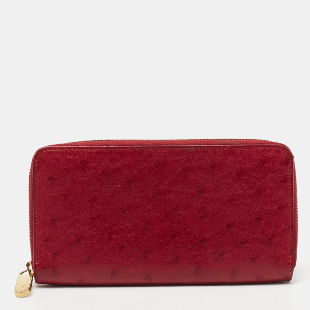 luxury-women-louis-vuitton-used-handbags-p752680-014 Louis Vuitton Red Ostrich Zippy Wallet