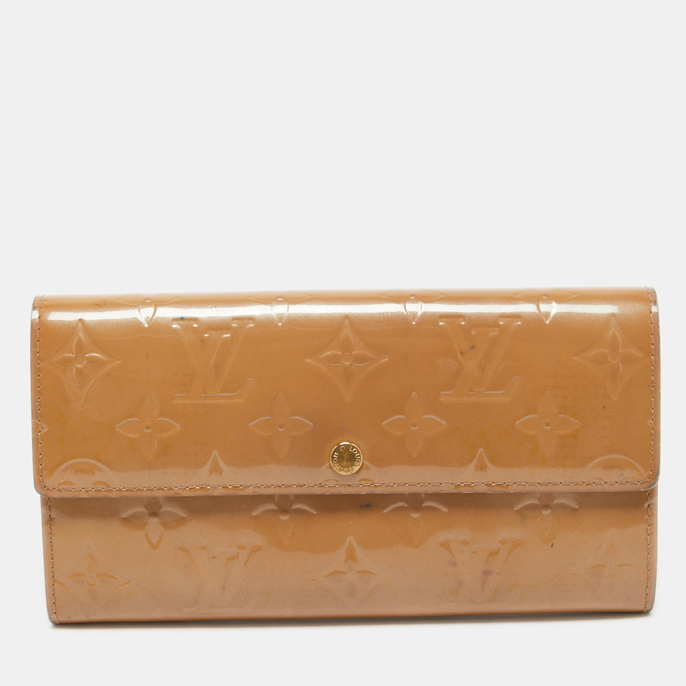 luxury-women-louis-vuitton-used-handbags-p768639-001 Louis Vuitton Noisette Monogram Vernis Sarah Wallet