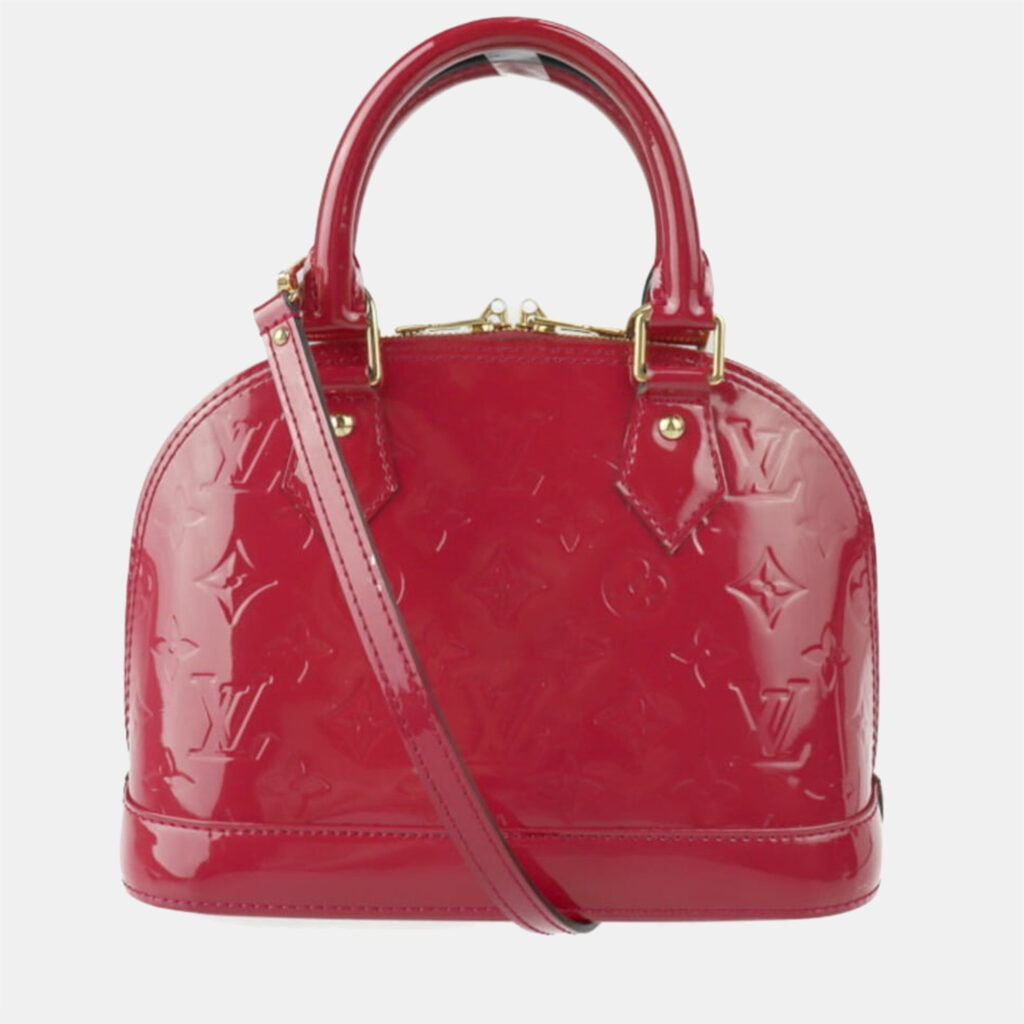 luxury-women-louis-vuitton-used-handbags-p777155-006 Louis Vuitton Red Monogram Vernis Leather Alma Top Handle Bag