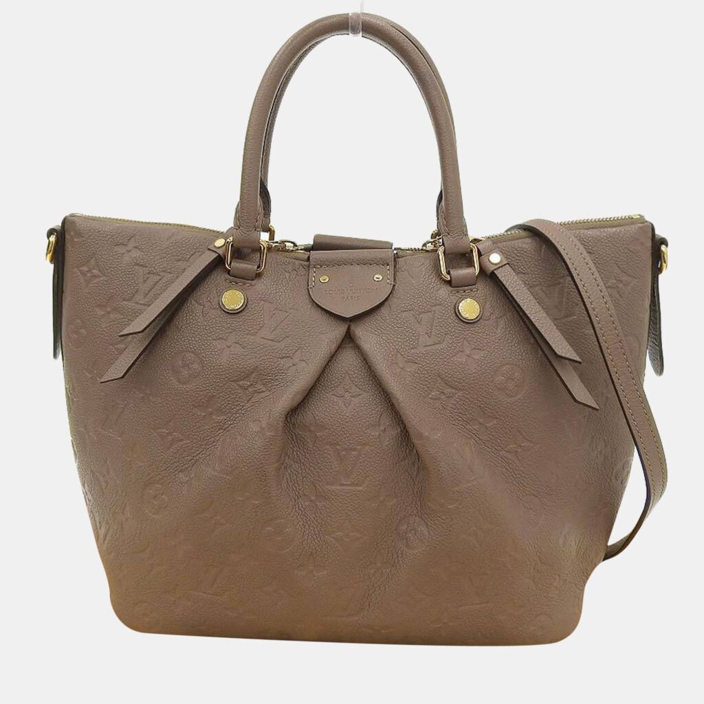 luxury-women-louis-vuitton-used-handbags-p801160-002 Louis Vuitton Beige Monogram Empreinte Leather Mazarine MM Top Handle Bag