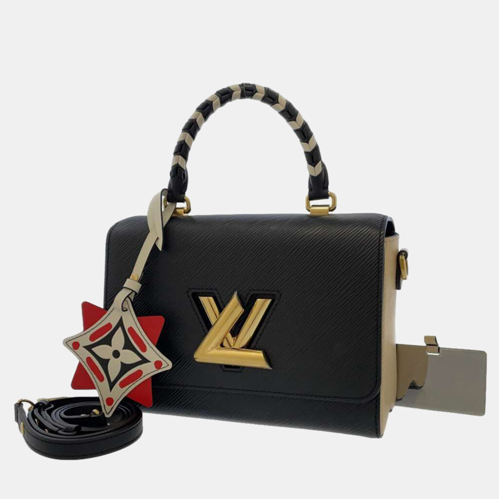 luxury-women-louis-vuitton-used-handbags-p847272-001 Louis Vuitton Black Leather Twist MM Shoulder Bag