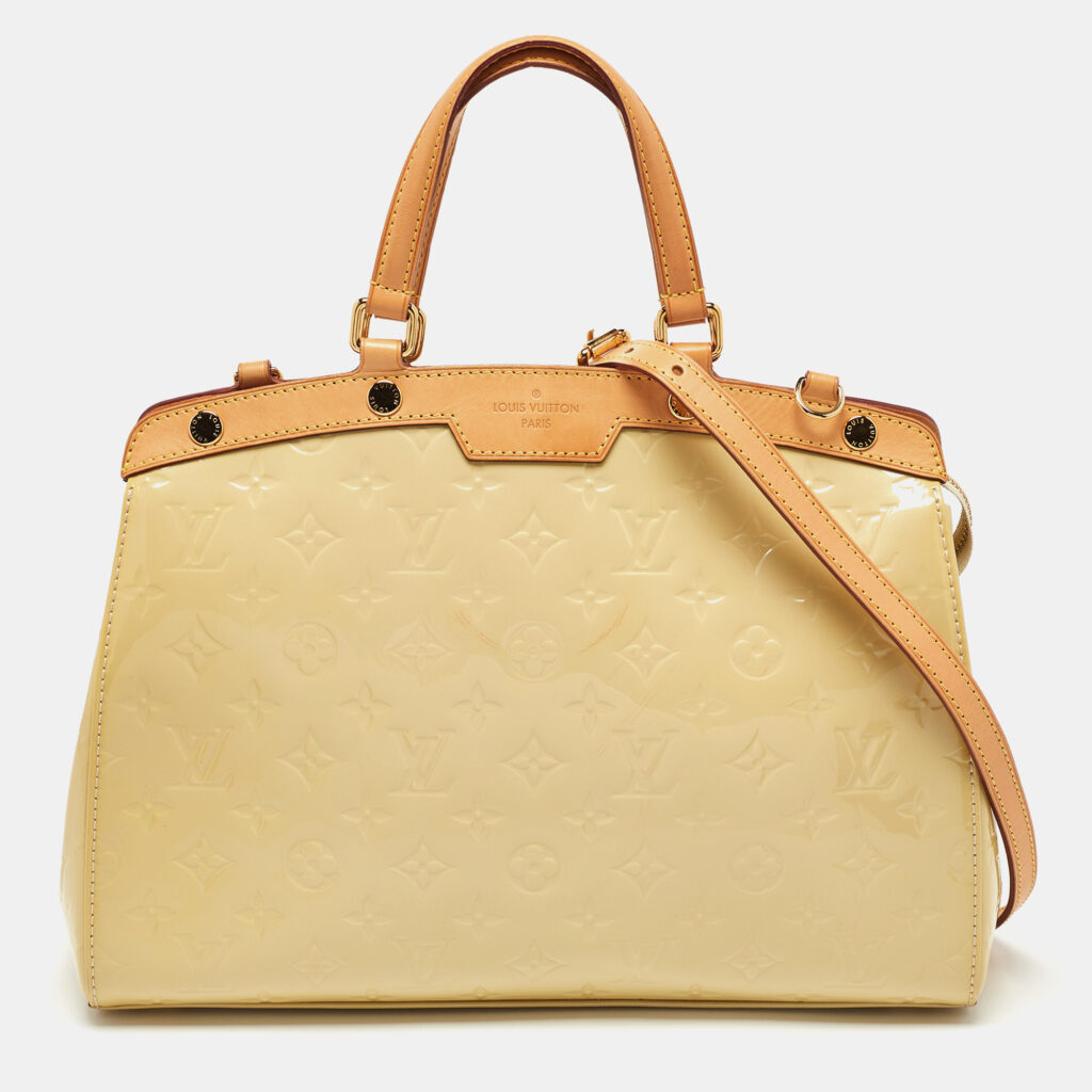 luxury-women-louis-vuitton-used-handbags-p888105-011 Louis Vuitton Citrine Monogram Vernis Brea MM Bag