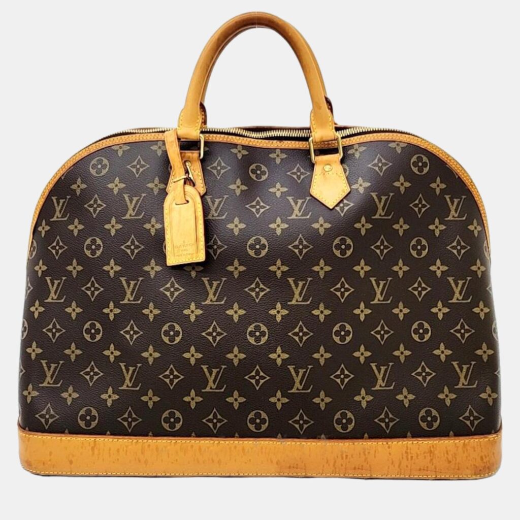 luxury-women-louis-vuitton-used-handbags-p895482-002 Louis Vuitton Brown Monogram Canvas and Leather Alma Voyage MM