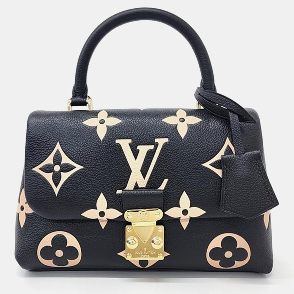 luxury-women-louis-vuitton-used-handbags-p949916-002 Louis Vuitton Black Bicolor Giant Empreinte Leather Madeleine BB Shoulder Bag
