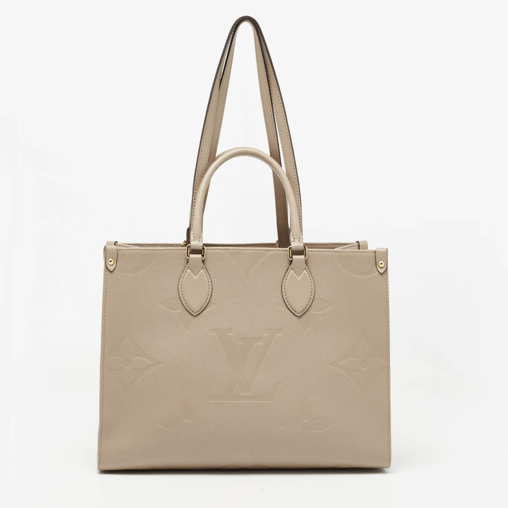 luxury-women-louis-vuitton-used-handbags-p972836-004 Louis Vuitton Beige Monogram Empriente Leather Giant Onthego MM Bag