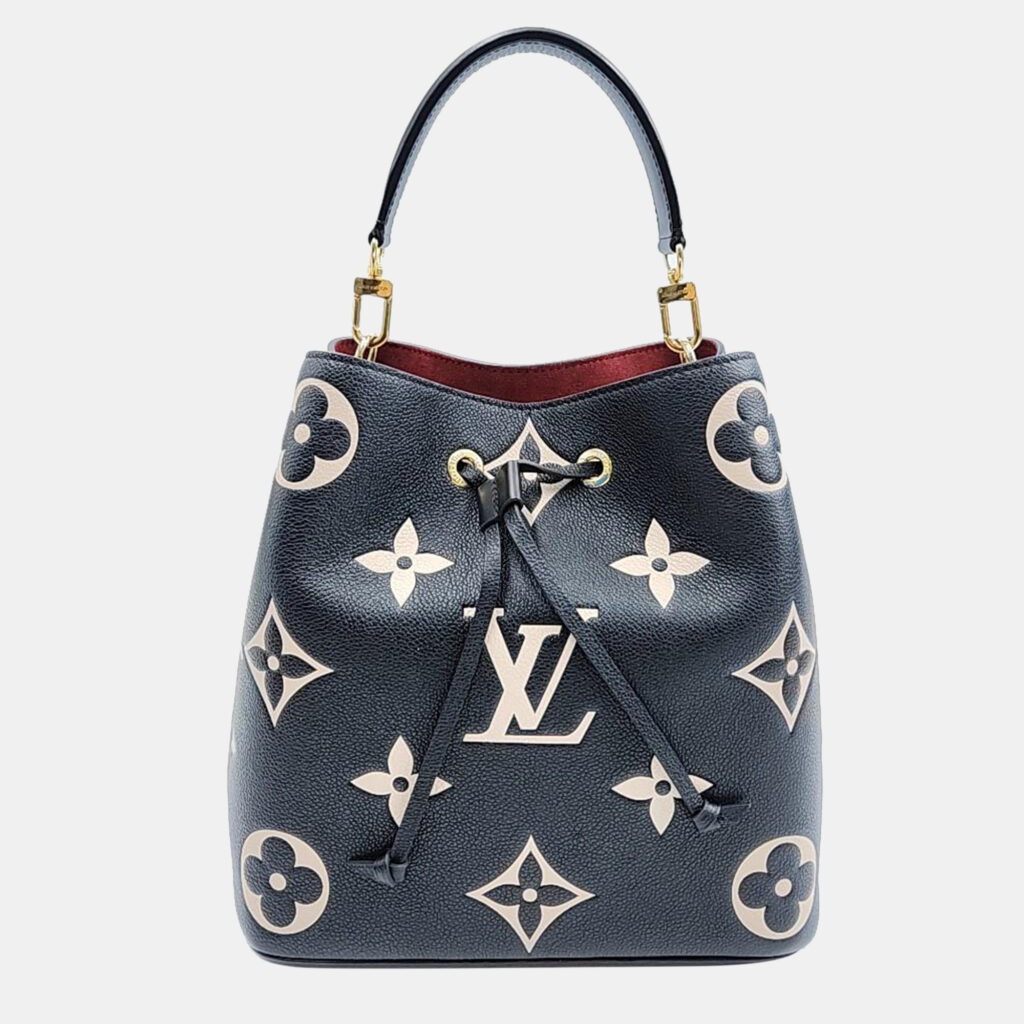 luxury-women-louis-vuitton-used-handbags-p973573-007 Louis Vuitton Black Giant Monogram Empriente Leather Neonoe MM Bucket Bag