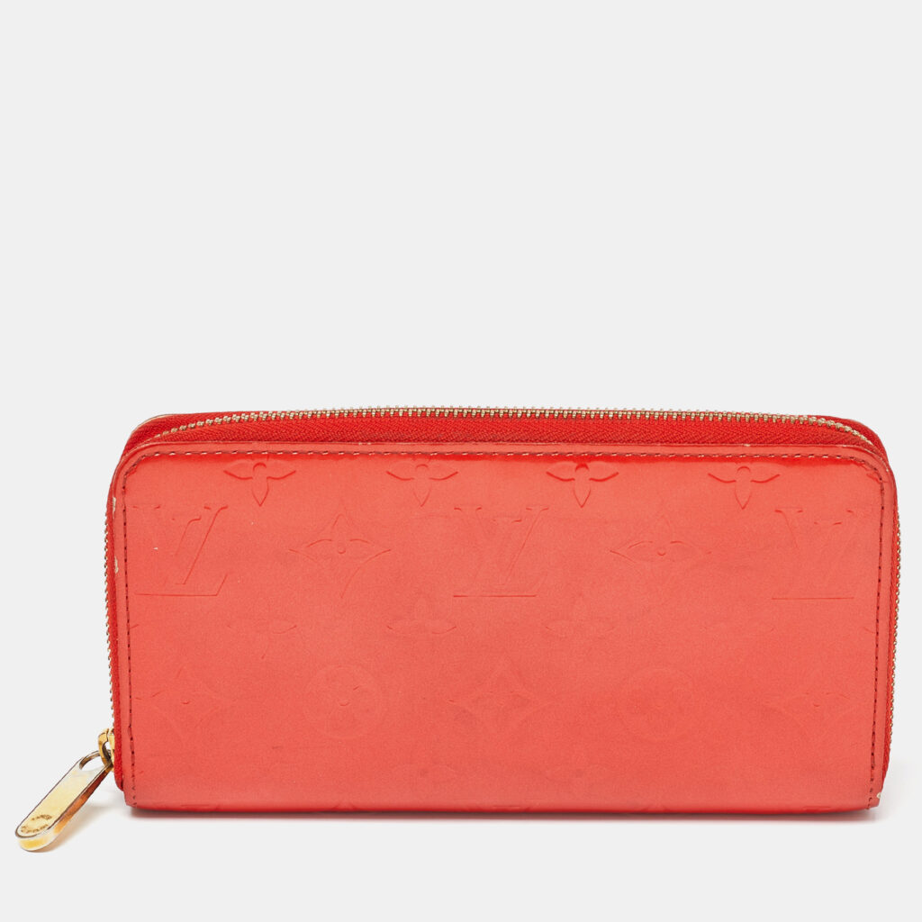 luxury-women-louis-vuitton-used-handbags-p973830-002 Louis Vuitton Orange Sunset Monogram Vernis Zippy Wallet