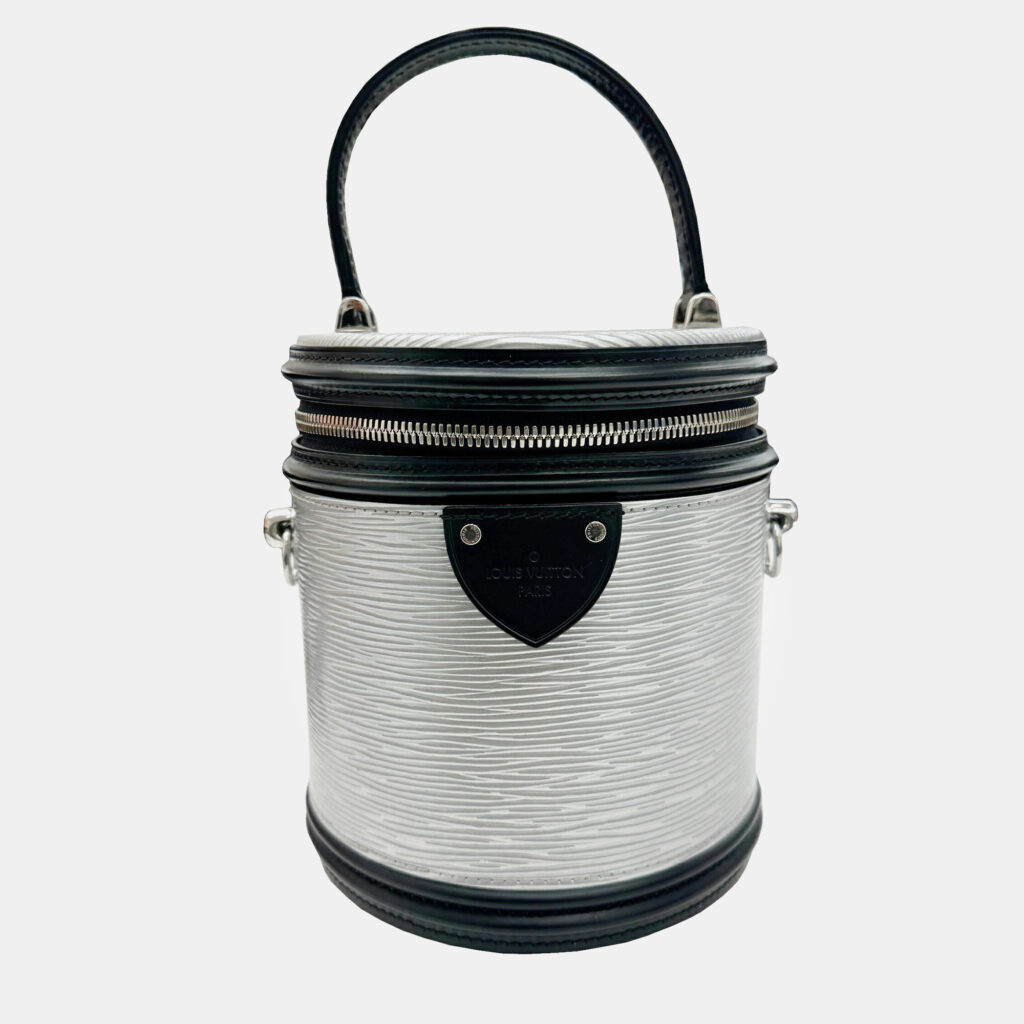 luxury-women-louis-vuitton-used-handbags-p981072-003 Louis Vuitton Silver/Black Leather Cannes Top Handle Bag