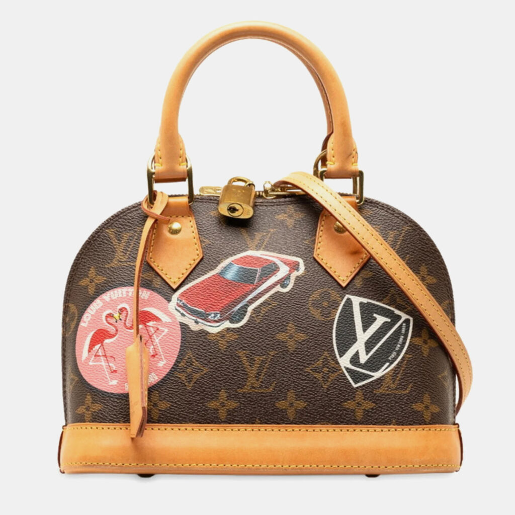 luxury-women-louis-vuitton-used-handbags-p997528-006 Louis Vuitton Brown Monogram World Tour Alma BB Satchel Bag