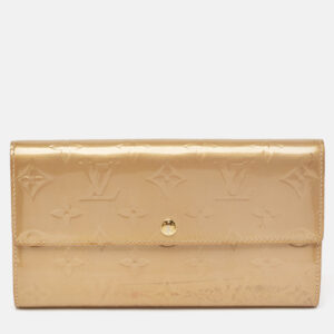 Louis Vuitton Beige Poudre Monogram Vernis Sarah Wallet