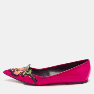 Louis Vuitton Pink Patent Leather Stephen Sprouse Rose Ballet Flats Size 35.5