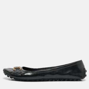 Louis Vuitton Black Leather Oxford Ballet Flats Size 39.5