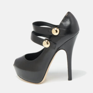 Louis Vuitton Black Leather Mary Jane Pumps Size 37.5