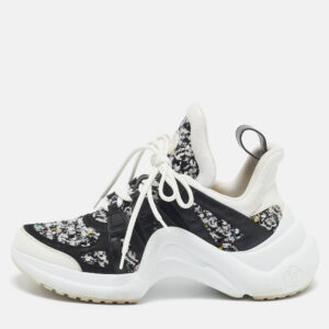 louis vuitton multicolor leather and tweed archlight high top sneakers size 40
