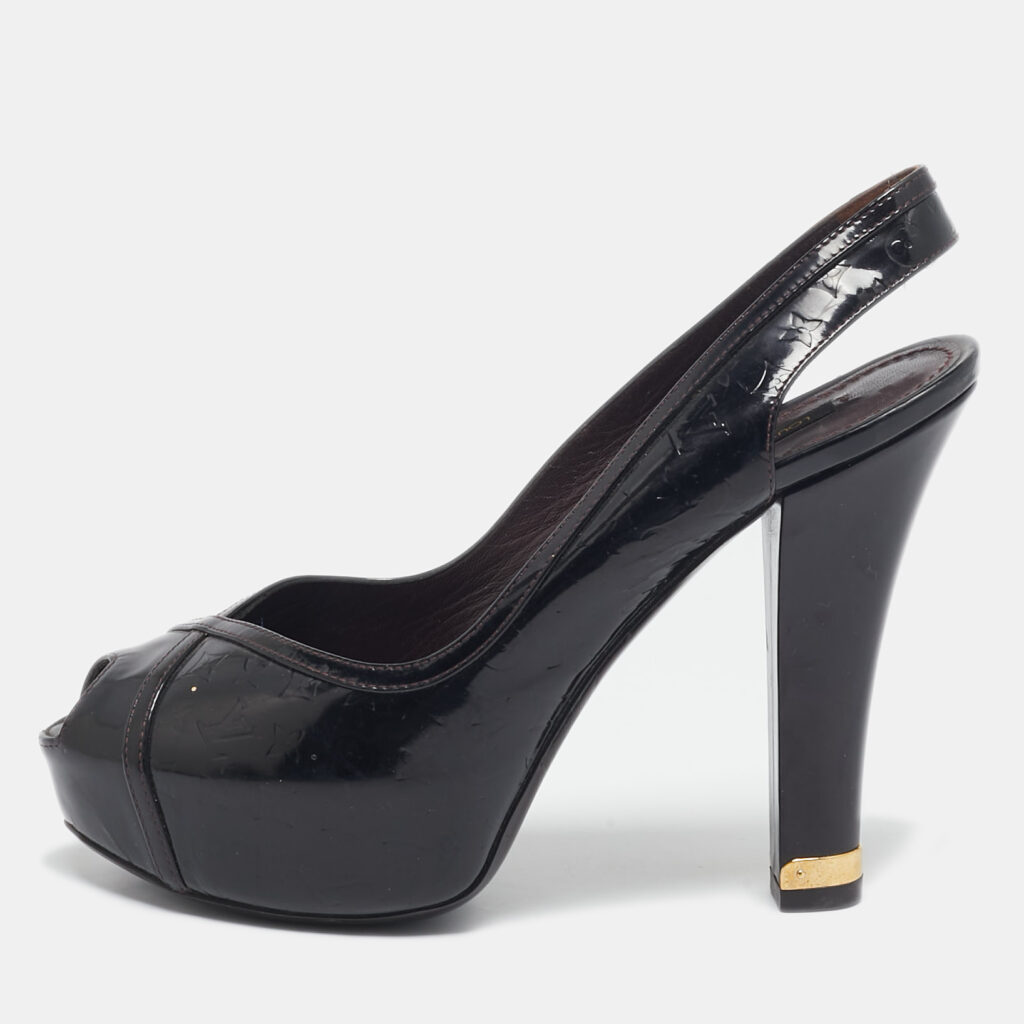 Louis Vuitton Amarante Monogram Vernis Tamara Slingback Pumps Size 37