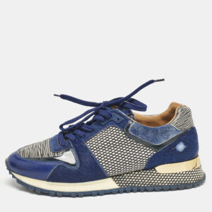 Louis Vuitton Two Tone Leather and Calf hair Run Away Sneakers Size 35.5