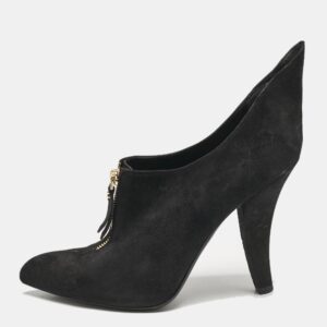louis vuitton black suede pointed toe ankle booties size 38.5