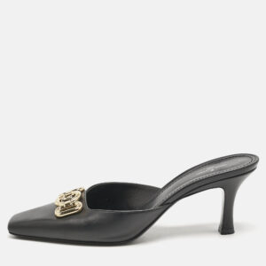 louis vuitton black leather rotary mules size 41