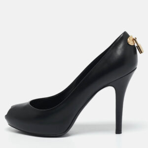 Louis Vuitton Black Leather Oh Really! Pumps Size 38