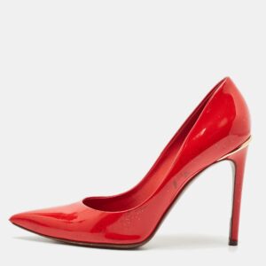 Louis Vuitton Red Patent Leather Eyeline Pointed Toe Pumps Size 38