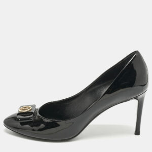 Louis Vuitton Black Patent Leather Bow Pumps Size 39
