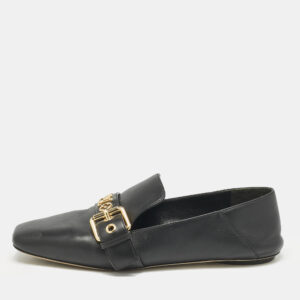 Louis Vuitton Black Leather Bahia Loafers Size 37