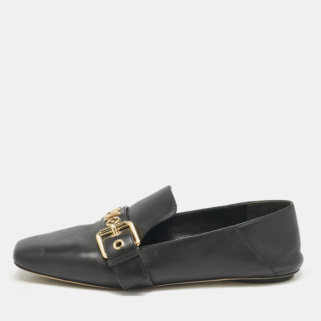 Louis Vuitton Black Leather Bahia Loafers Size 37