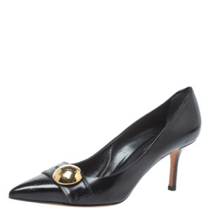 Louis Vuitton Black Leather Pointed Toe Pumps Size 36.5