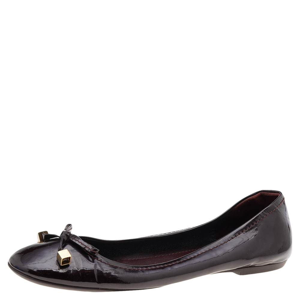 luxury-women-louis-vuitton-used-shoes-p596600-006-2 Louis Vuitton Amarante Patent Leather Ballet Flats Size 40.5