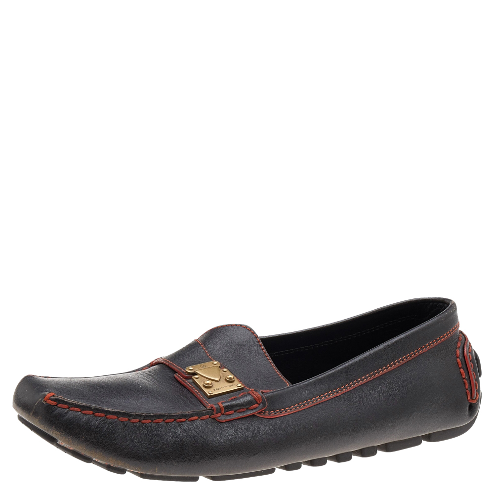 luxury-women-louis-vuitton-used-shoes-p596625-003-2 Louis Vuitton Brown Leather S Lock Slip On Loafers Size 39