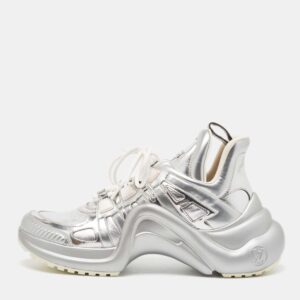 Louis Vuitton Silver Leather Archlight  Sneakers Size 40