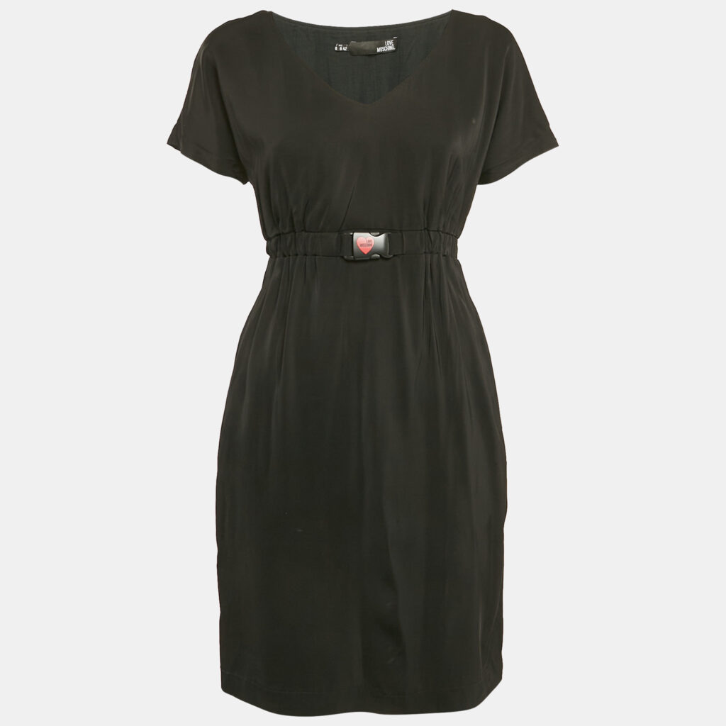 luxury-women-love-moschino-used-clothes-p1117649-003 Love Moschino Black Jersey Ruched Mini Dress M