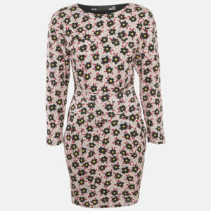 Love Moschino Pink Floral Print Cotton Jersey Mini Dress S