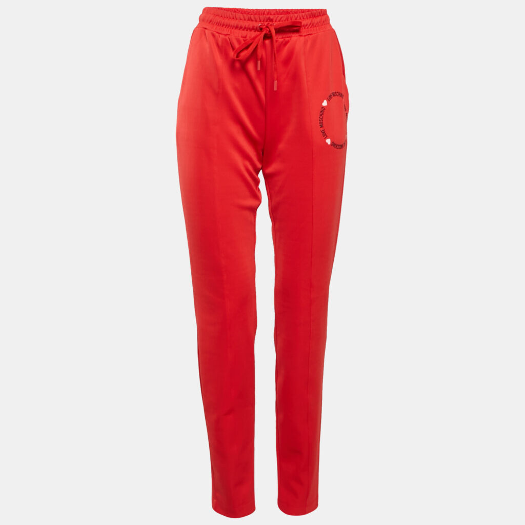 luxury-women-love-moschino-used-clothes-p1169827-002 Love Moschino Red Jersey Track Trouser M