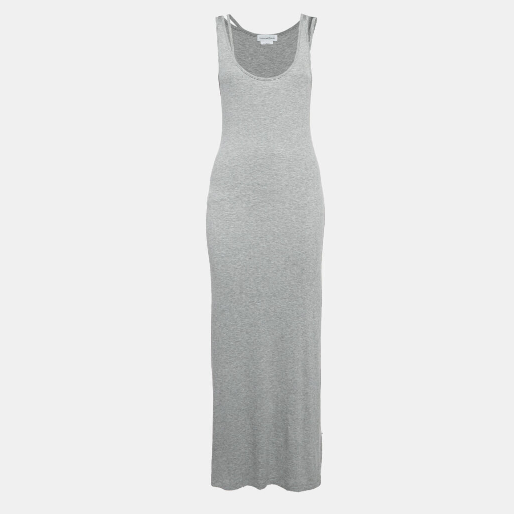 luxury-women-lovers-friends-used-clothes-p1071453-003 Lovers and Friends Grey Rib Knit Cut-Out Detail Sleeveless Maxi Dress M