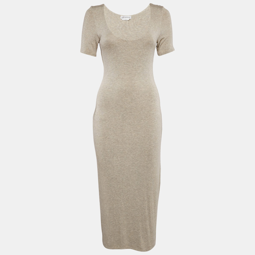 luxury-women-lovers-friends-used-clothes-p1108710-004 Lovers and Friends Grey Melange Jersey Bodycon Midi Dress M
