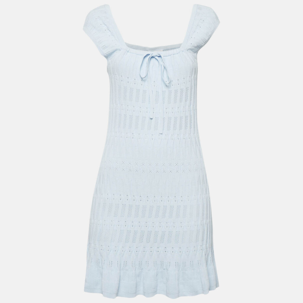 LPA Blue Knit Francesca Mini Dress M