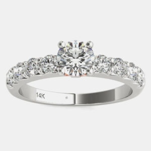 14K White Gold Solitaire Natural Diamond Engagement Ring (1.00 Ctw) US 7