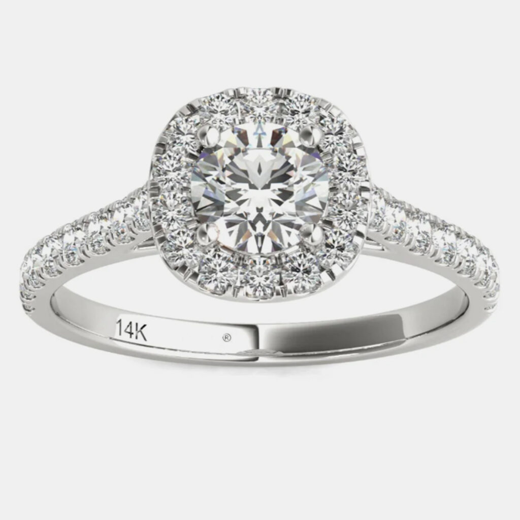 luxury-women-luv-eclipse-new-fine-jewelry-p1106471-001 14K White Gold Natural Diamond Halo Engagement Ring (1.00 Ctw) US 7