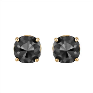 14K Yellow Gold Black Stone Stud Earrings (Appox 4.00 cts)
