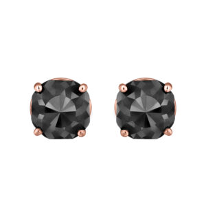 14K Rose Gold Black Stone Stud Earrings (Appox 4.00 cts)