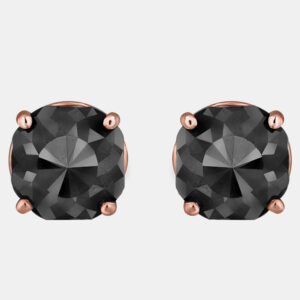14K Rose Gold Black Stone Stud Earrings (Appox 5.00 cts)