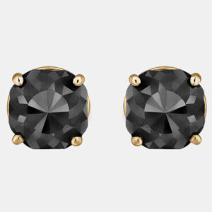 14K Yellow Gold Black Stone Stud Earrings (Appox 6.00 cts)