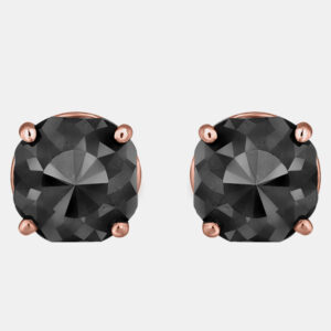 14K Rose Gold Black Stone Stud Earrings (Appox 6.00 cts)