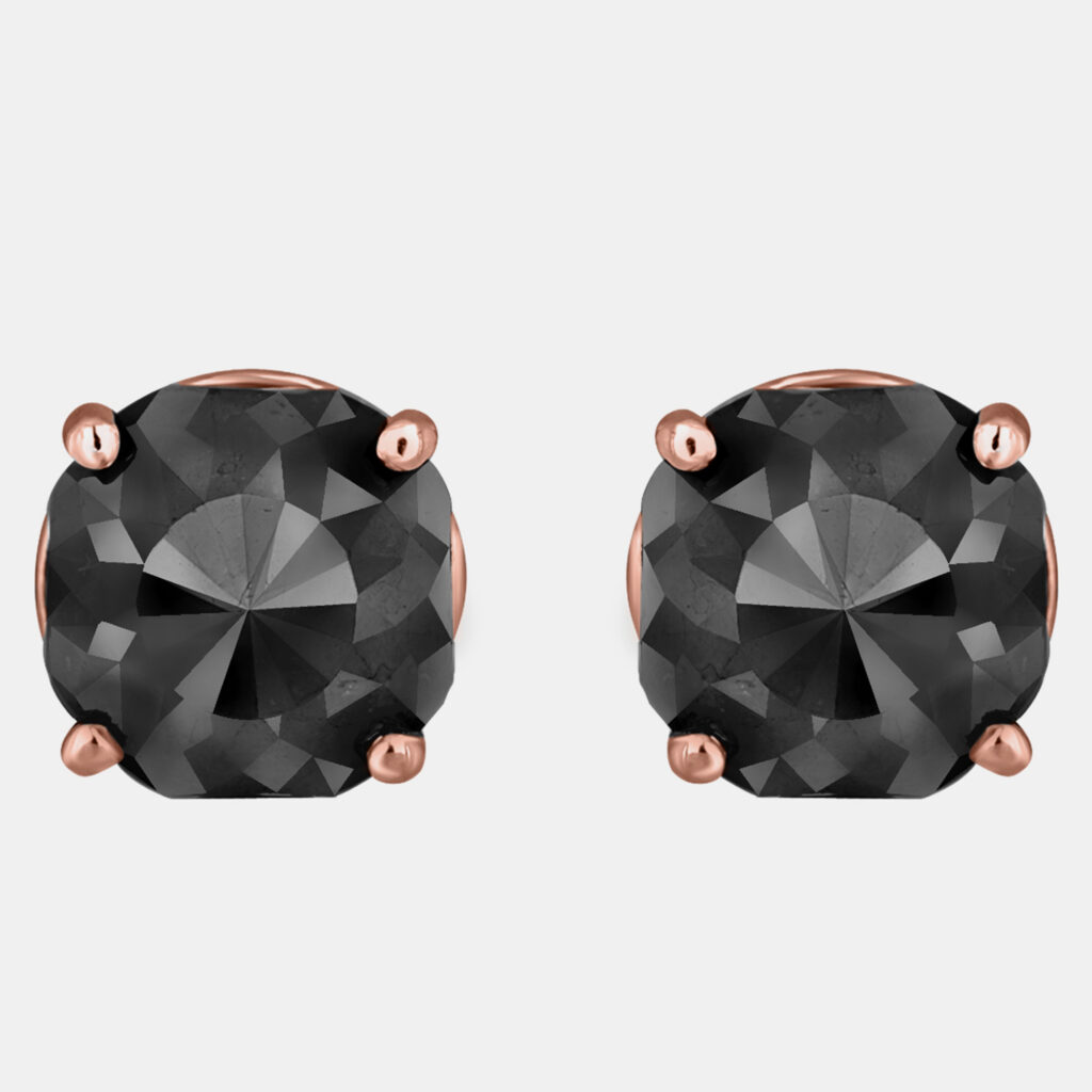 luxury-women-luv-eclipse-new-fine-jewelry-p1108735-001 14K Rose Gold Black Stone Stud Earrings (Appox 6.00 cts)