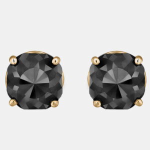 14K Yellow Gold Black Stone Stud Earrings (Appox 7.00 cts)