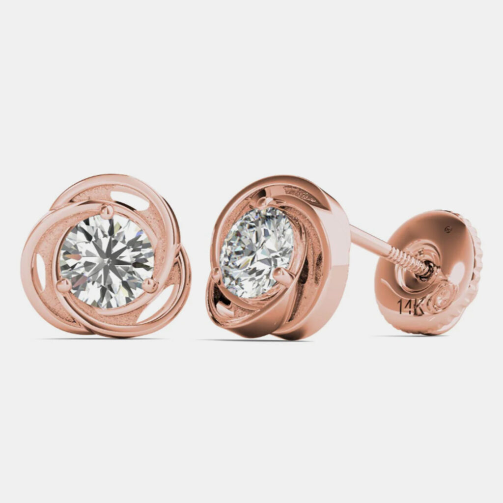 luxury-women-luv-eclipse-used-fine-jewelry-p1099409-001 14K Rose Gold Solitaire Natural Diamond Stud Earrings (1/2 Ctw)