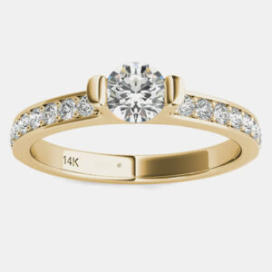 14K Yellow Gold Natural Diamond Engagement Ring (2/3 Ctw) US 7