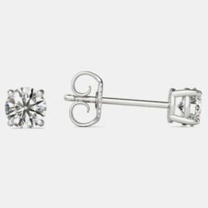 14K Hypoallergenic White Gold Solitaire Natural Diamond Stud Earrings (1/2 Ctw)