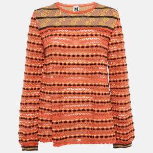 M Missoni Multicolor Patterned Knit Long Sleeve Top L